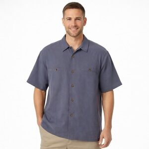 Woolrich Elite Series Mens Large Short Sleeve Button Up Shirt Gray Tactical SOFT